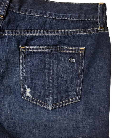 Rag & Bone Shorts Jean Cut Off Short in Doris Distressed Cotton Dark Wash sz 27 - Picture 5 of 11